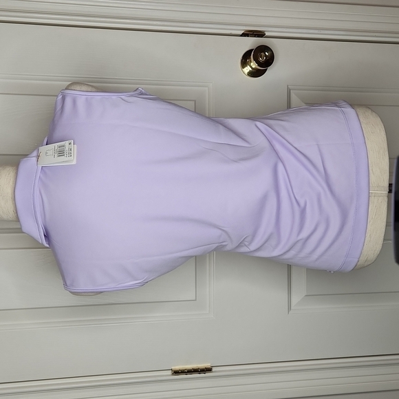 Monterey Club Sleeveless Lavender White Stripe Polo Size S NWT - Picture 8 of 16